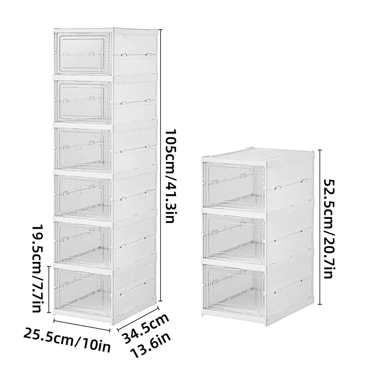 Easy Assemble Shoe Box Foldable Rack 3/6 Layers Storage Transparent Drawers - 3-Tier V528-SHOE-RACK-3-961836