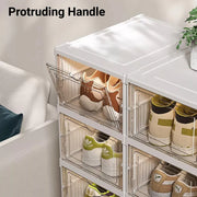 Easy Assemble Shoe Box Foldable Rack 3/6 Layers Storage Transparent Drawers - 3-Tier V528-SHOE-RACK-3-961836