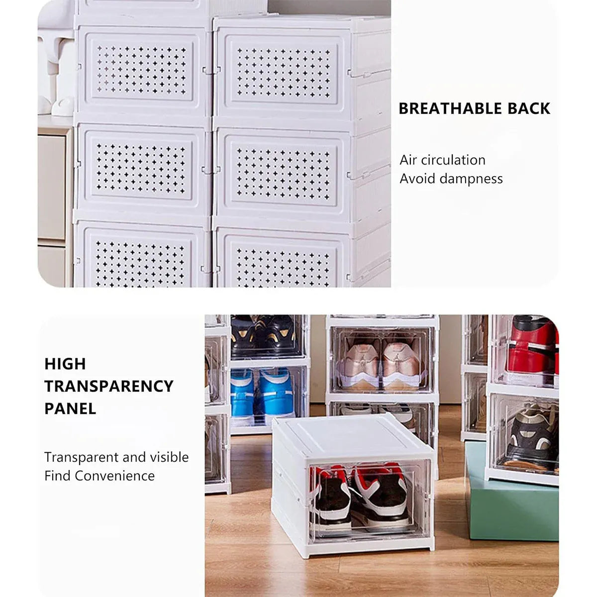 Easy Assemble Shoe Box Foldable Rack 3/6 Layers Storage Transparent Drawers - 3-Tier V528-SHOE-RACK-3-961836