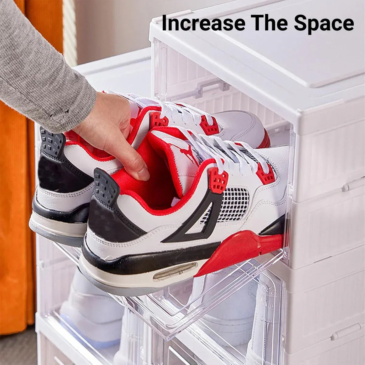 Easy Assemble Shoe Box Foldable Rack 3/6 Layers Storage Transparent Drawers - 3-Tier V528-SHOE-RACK-3-961836