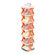 6/7 Tier Shoe Rack Space Saving Small Shoe Cabinet Storage Shelf Organizer - Blue-7 Layer V528-SHOE-RACK-7-BLUE-632660