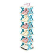 6/7 Tier Shoe Rack Space Saving Small Shoe Cabinet Storage Shelf Organizer - Blue-7 Layer V528-SHOE-RACK-7-BLUE-632660