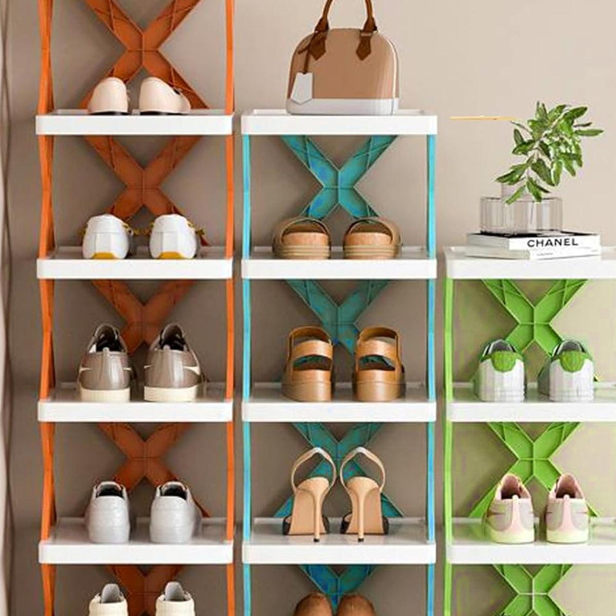 6/7 Tier Shoe Rack Space Saving Small Shoe Cabinet Storage Shelf Organizer - Orange-7 Layer V528-SHOE-RACK-7-ORANGE-163074