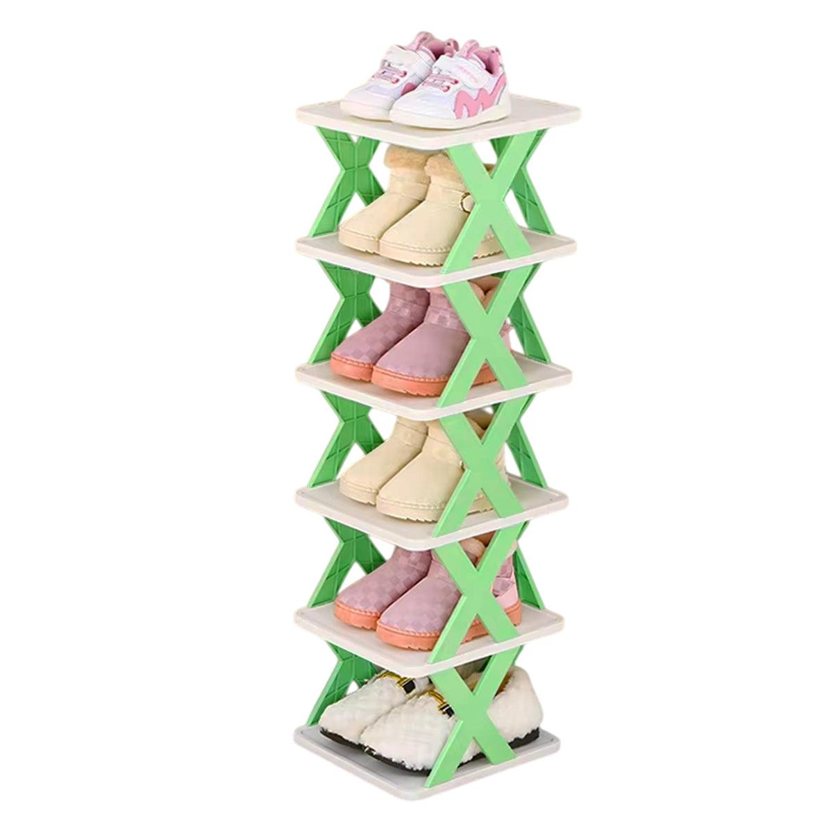 6/7 Tier Shoe Rack Space Saving Small Shoe Cabinet Storage Shelf Organizer - Orange-7 Layer V528-SHOE-RACK-7-ORANGE-163074