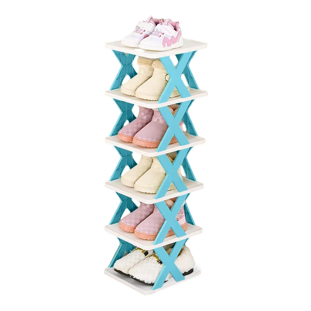 6/7 Tier Shoe Rack Space Saving Small Shoe Cabinet Storage Shelf Organizer - Orange-7 Layer V528-SHOE-RACK-7-ORANGE-163074