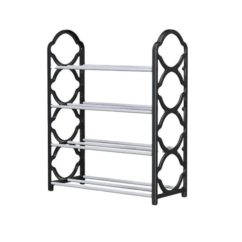 Four Layer Shoe Rack Storage Organizer Multi Tier Shoe Shelf for Entryway Closet - Black V528-SHOE-RACK-BLACK-393885