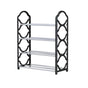 Four Layer Shoe Rack Storage Organizer Multi Tier Shoe Shelf for Entryway Closet - Black V528-SHOE-RACK-BLACK-393885