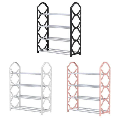 Four Layer Shoe Rack Storage Organizer Multi Tier Shoe Shelf for Entryway Closet - Black V528-SHOE-RACK-BLACK-393885