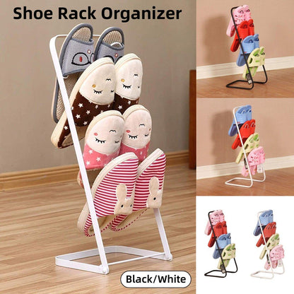 Simple Multi Layer Slipper Storage Rack Organizer for Home Closet Shoe Organizer - Black V528-SHOE-RACK-BLACK-598361