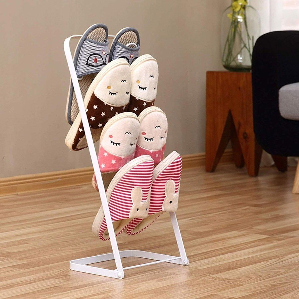 Simple Multi Layer Slipper Storage Rack Organizer for Home Closet Shoe Organizer - Black V528-SHOE-RACK-BLACK-598361