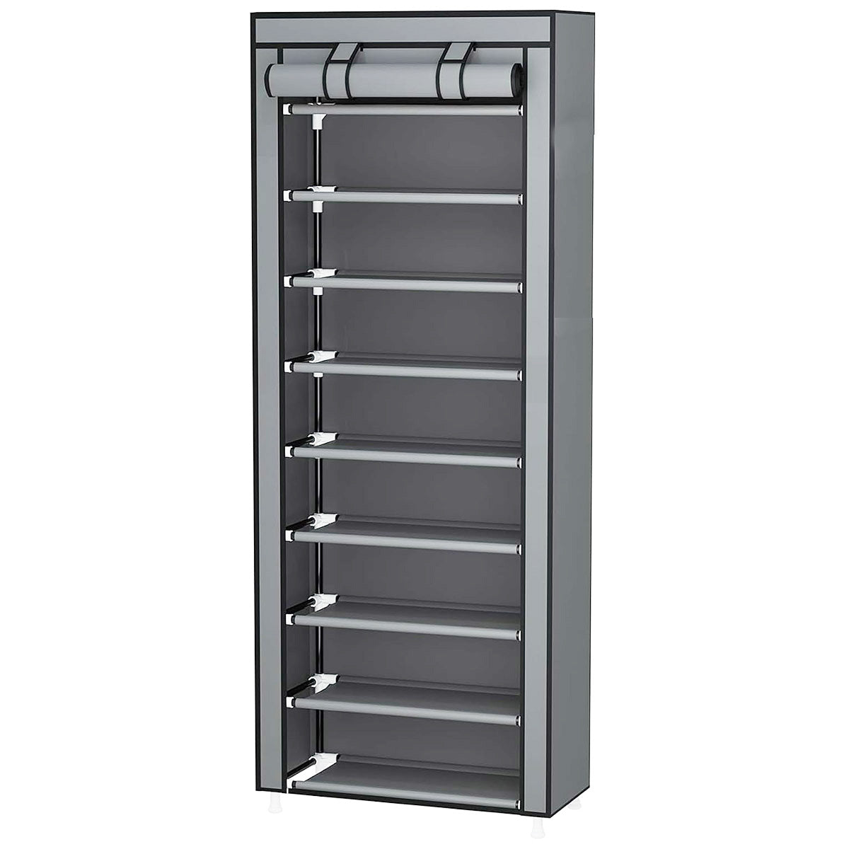 10 Tier Black Shoe Rack Dustproof Organiser Shoe Storage Cabinet for Home Use V528-SHOE-RACK-GREY-415815