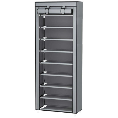10 Tier Black Shoe Rack Dustproof Organiser Shoe Storage Cabinet for Home Use V528-SHOE-RACK-GREY-415815