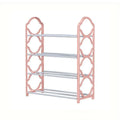 Four Layer Shoe Rack Storage Organizer Multi Tier Shoe Shelf for Entryway Closet - Pink V528-SHOE-RACK-PINK-946769