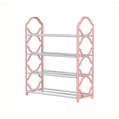 Four Layer Shoe Rack Storage Organizer Multi Tier Shoe Shelf for Entryway Closet - Pink V528-SHOE-RACK-PINK-946769