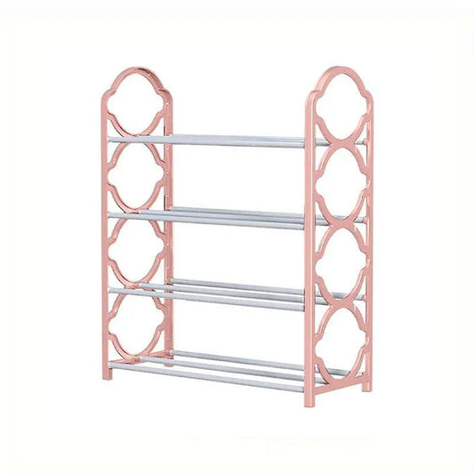 Four Layer Shoe Rack Storage Organizer Multi Tier Shoe Shelf for Entryway Closet - Pink V528-SHOE-RACK-PINK-946769