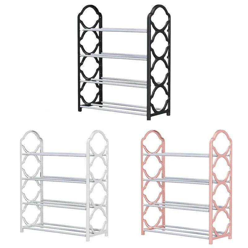 Four Layer Shoe Rack Storage Organizer Multi Tier Shoe Shelf for Entryway Closet - Pink V528-SHOE-RACK-PINK-946769