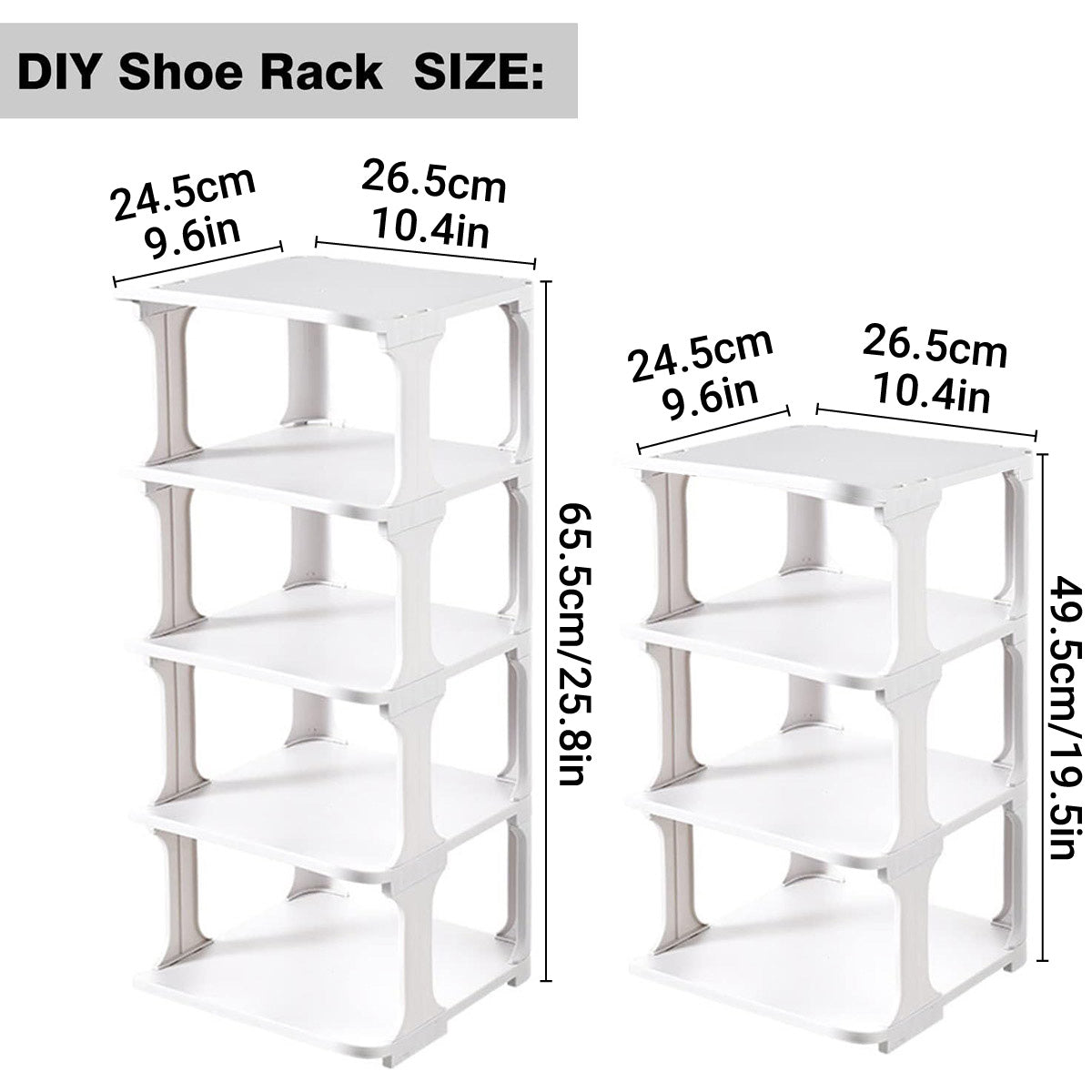 4/5Tier Shoe Rack Organizer Shelf Space Saving Storage Stand For Entryway Home - 4-Tier V528-SHOE-RACK-WHITE-4-101074