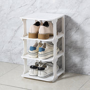 4/5Tier Shoe Rack Organizer Shelf Space Saving Storage Stand For Entryway Home - 4-Tier V528-SHOE-RACK-WHITE-4-101074