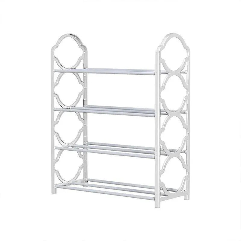 Four Layer Shoe Rack Storage Organizer Multi Tier Shoe Shelf for Entryway Closet - White V528-SHOE-RACK-WHITE-870426