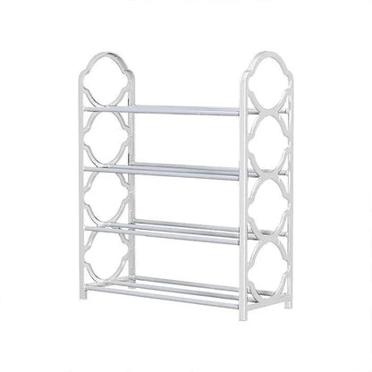 Four Layer Shoe Rack Storage Organizer Multi Tier Shoe Shelf for Entryway Closet - White V528-SHOE-RACK-WHITE-870426