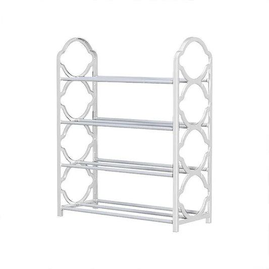 Four Layer Shoe Rack Storage Organizer Multi Tier Shoe Shelf for Entryway Closet - White V528-SHOE-RACK-WHITE-870426
