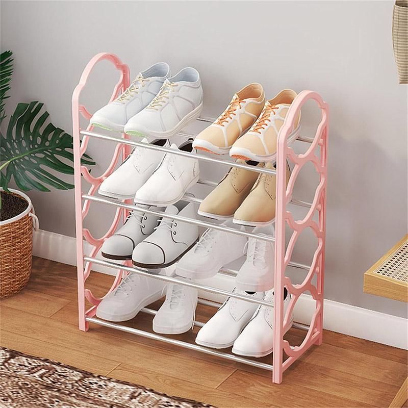 Four Layer Shoe Rack Storage Organizer Multi Tier Shoe Shelf for Entryway Closet - White V528-SHOE-RACK-WHITE-870426
