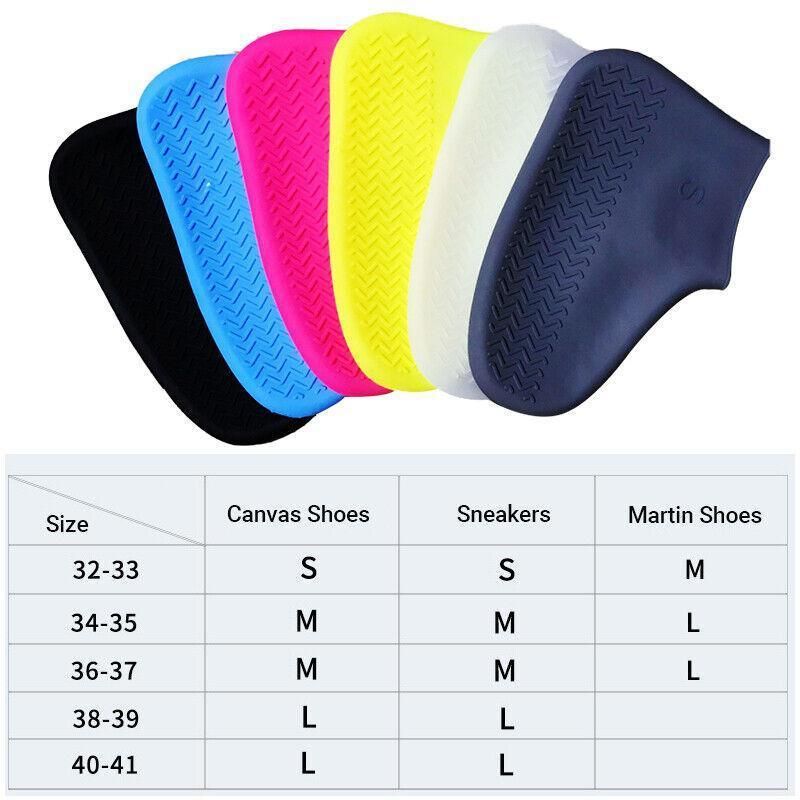 Shoe Cover Waterproof Silicone Non Slip Rain Water Rubber Foot Boot Overshoe M Size - Grey V528-SHOECOVER-GREY-M-668975