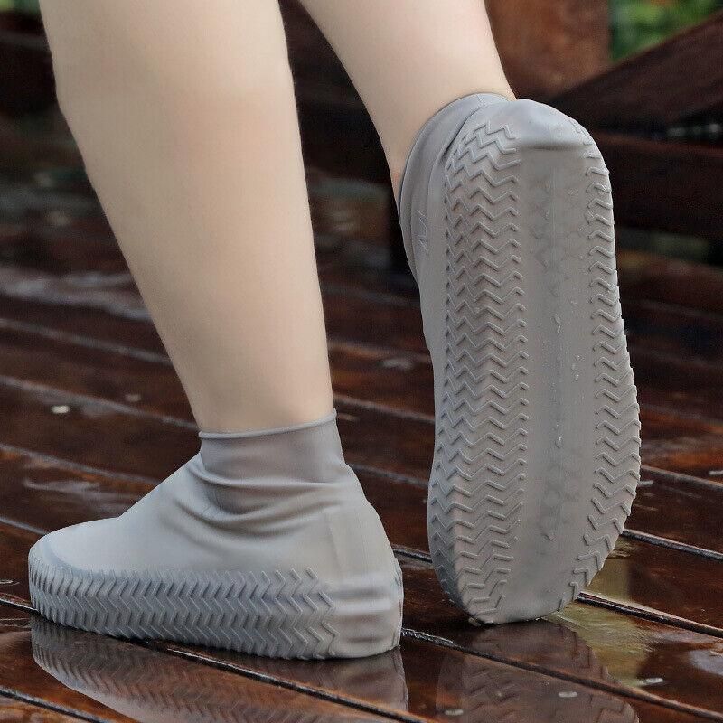 Shoe Cover Waterproof Silicone Non Slip Rain Water Rubber Foot Boot Overshoe M Size - Grey V528-SHOECOVER-GREY-M-668975