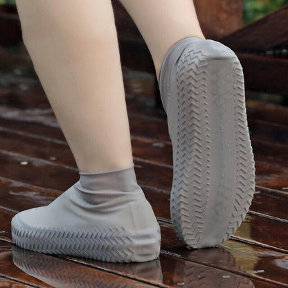 Shoe Cover Waterproof Silicone Non Slip Rain Water Rubber Foot Boot Overshoe S - Grey V528-SHOECOVER-GREY-S-371707