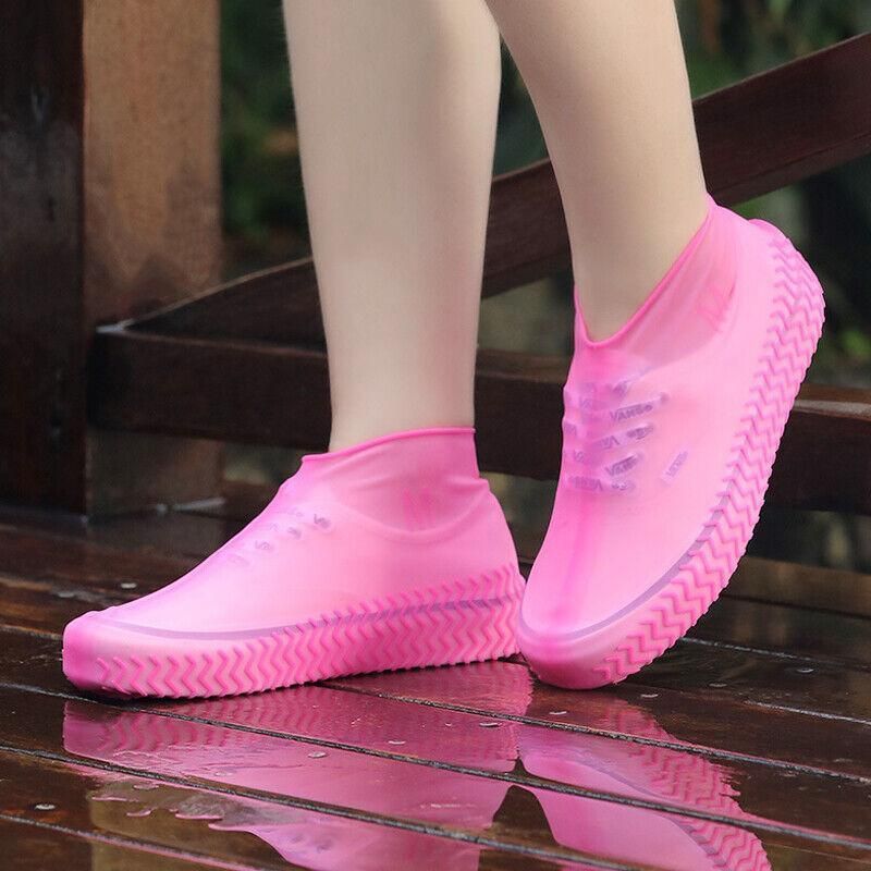 Shoe Cover Waterproof Silicone Non Slip Rain Water Rubber Foot Boot Overshoe S - Red V528-SHOECOVER-RED-S-481114