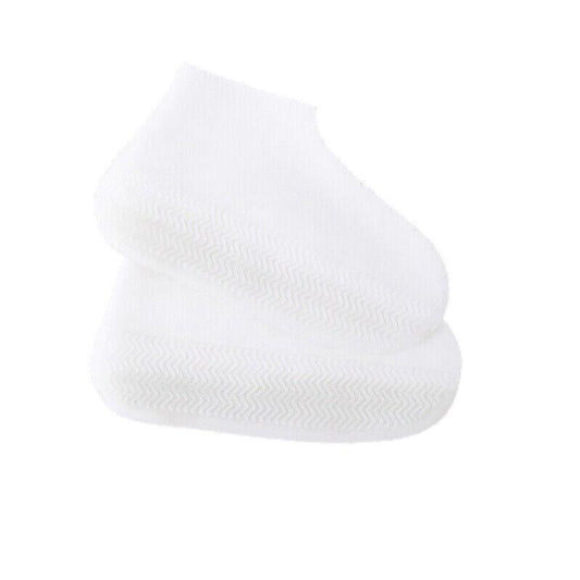 Shoe Cover Waterproof Silicone Non Slip Rain Water Rubber Foot Boot Overshoe M Size - White V528-SHOECOVER-WHITE-M-574174