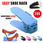 20X Shoe Rack Display Case Box Adjustable Slots Organizer Storage Holder - Black V528-SHOERACK-20PCS-BLACK-157719