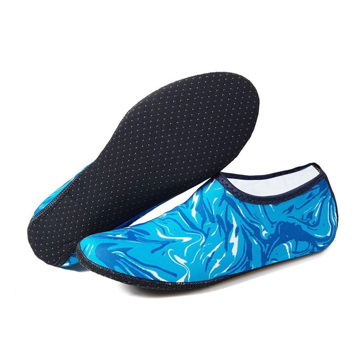 Unisex Water Shoes Slip On Aqua Socks Swim Surf Diving Yoga Exercise Reef Shoes - Camouflage Blue-XXL