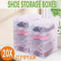20x Clear Shoe Storage Box Foldable Stackable Plastic Shoe Boxes V528-SHOESTORAGE-20PCS-447469