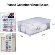 20x Clear Shoe Storage Box Foldable Stackable Plastic Shoe Boxes V528-SHOESTORAGE-20PCS-447469