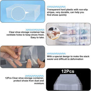 20x Clear Shoe Storage Box Foldable Stackable Plastic Shoe Boxes V528-SHOESTORAGE-20PCS-447469
