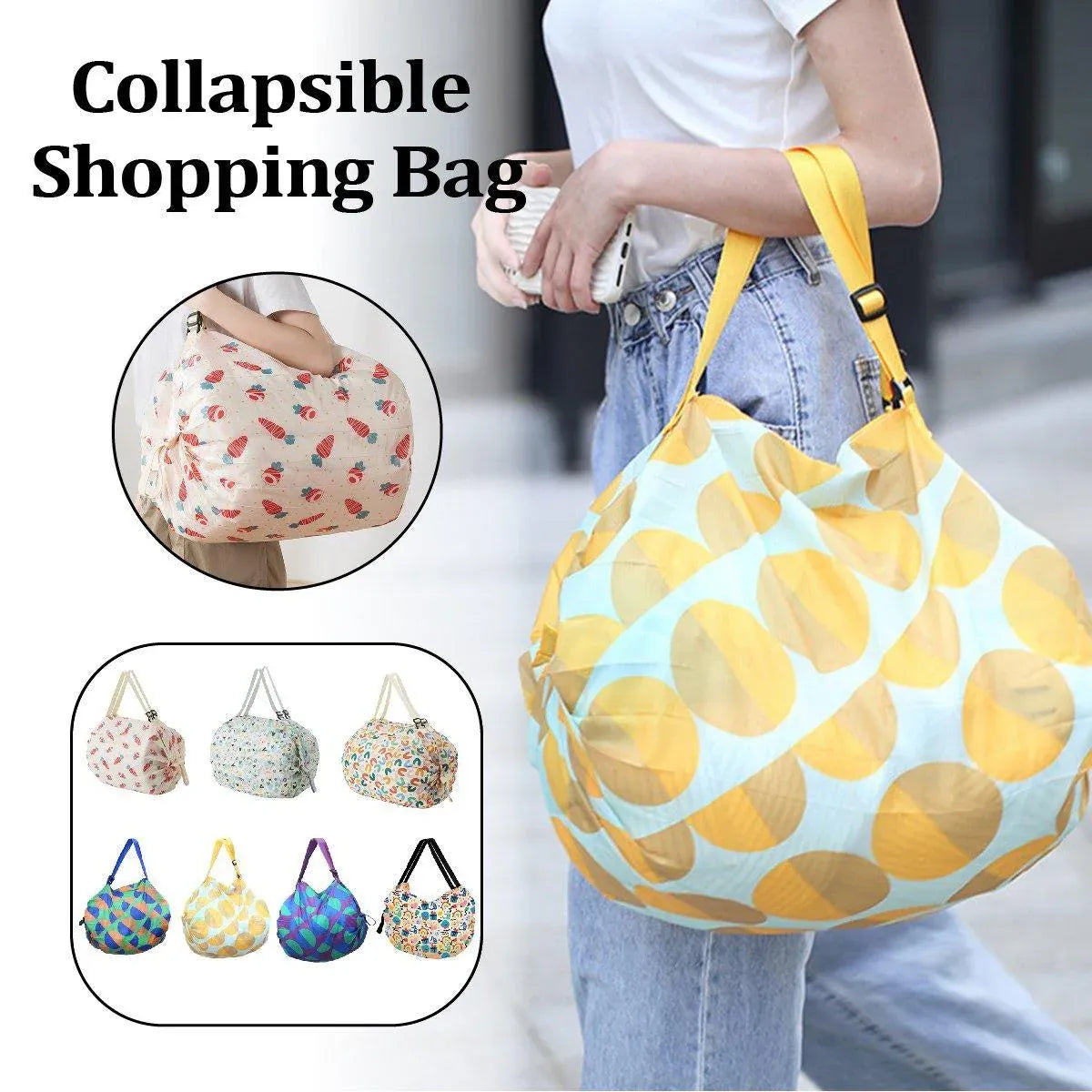 Large Foldable Eco-Friendly Shopping Bag Reusable Thickened Portable Travel Tote - 4 V528-SHOPPING-BAG-DGHLB-712865