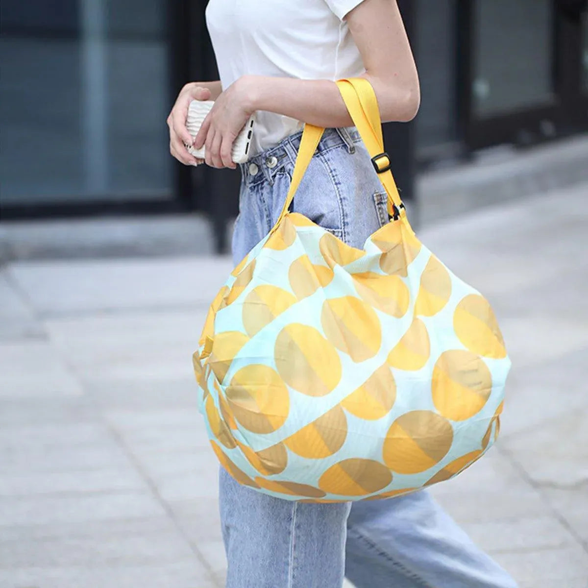 Large Foldable Eco-Friendly Shopping Bag Reusable Thickened Portable Travel Tote - 4 V528-SHOPPING-BAG-DGHLB-712865