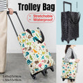 Lightweight Folding Shopping Cart Trolley with Wheels Retractable Tote Bag - Black-Small V528-SHOPPING-CART-BLACK-SMALL-137265