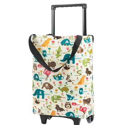 Lightweight Folding Shopping Cart Trolley with Wheels Retractable Tote Bag - White-Big V528-SHOPPING-CART-KT-BIG-228729