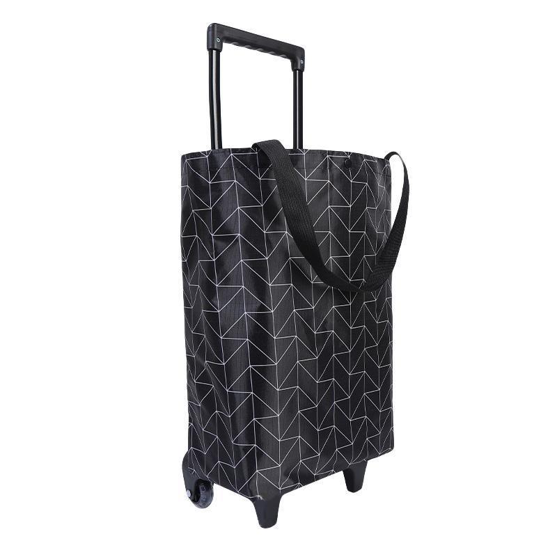Lightweight Folding Shopping Cart Trolley with Wheels Retractable Tote Bag - White-Big V528-SHOPPING-CART-KT-BIG-228729