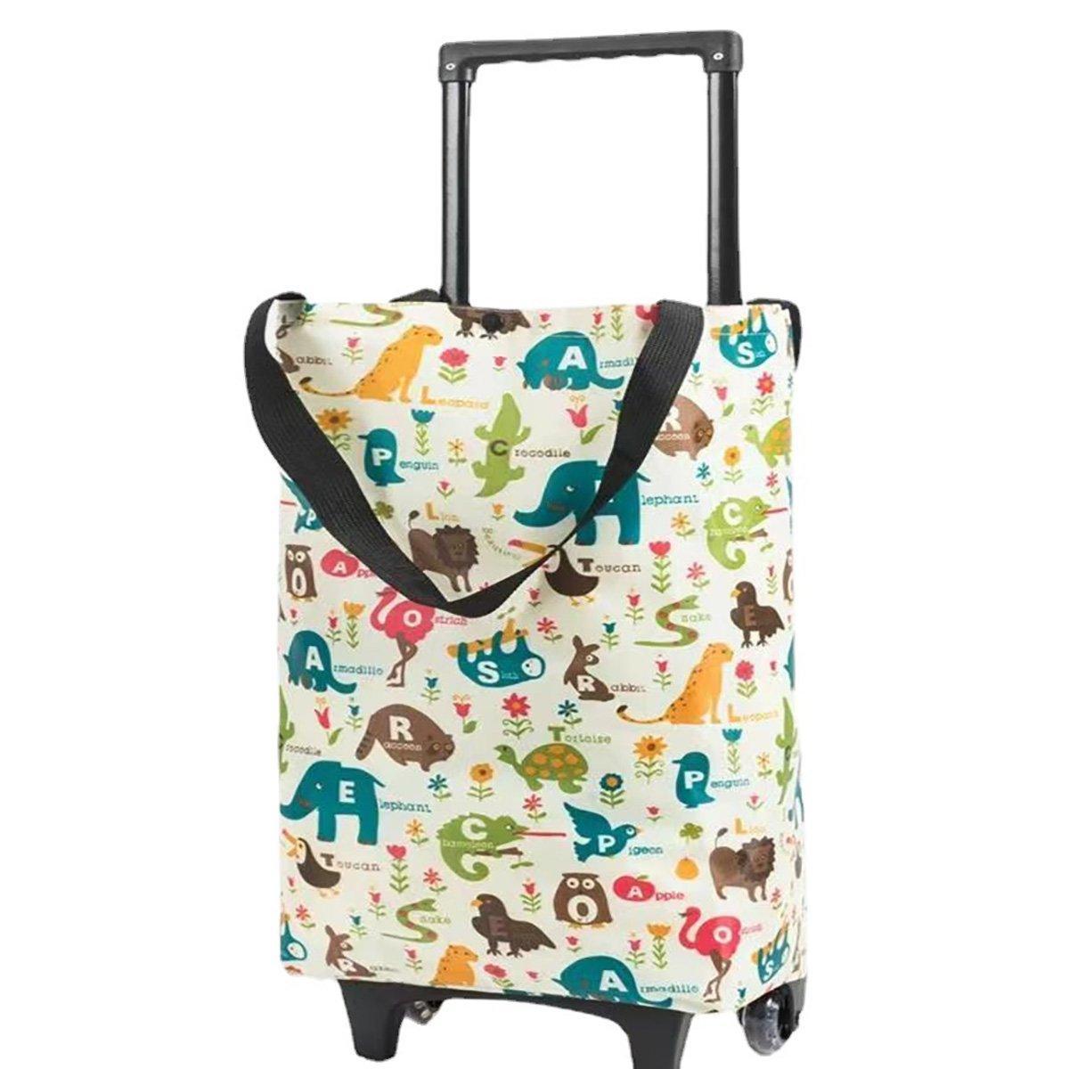 Lightweight Folding Shopping Cart Trolley with Wheels Retractable Tote Bag - White-Big V528-SHOPPING-CART-KT-BIG-228729