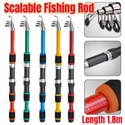 Telescopic Fishing Rod Lightweight Portable Sea Casting Rod Durable Glass Steel - Red V528-SHORT-FISH-ROD-RED-461440