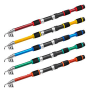 Telescopic Fishing Rod Lightweight Portable Sea Casting Rod Durable Glass Steel - Red V528-SHORT-FISH-ROD-RED-461440