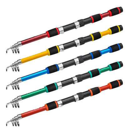 Telescopic Fishing Rod Lightweight Portable Sea Casting Rod Durable Glass Steel - Red V528-SHORT-FISH-ROD-RED-461440