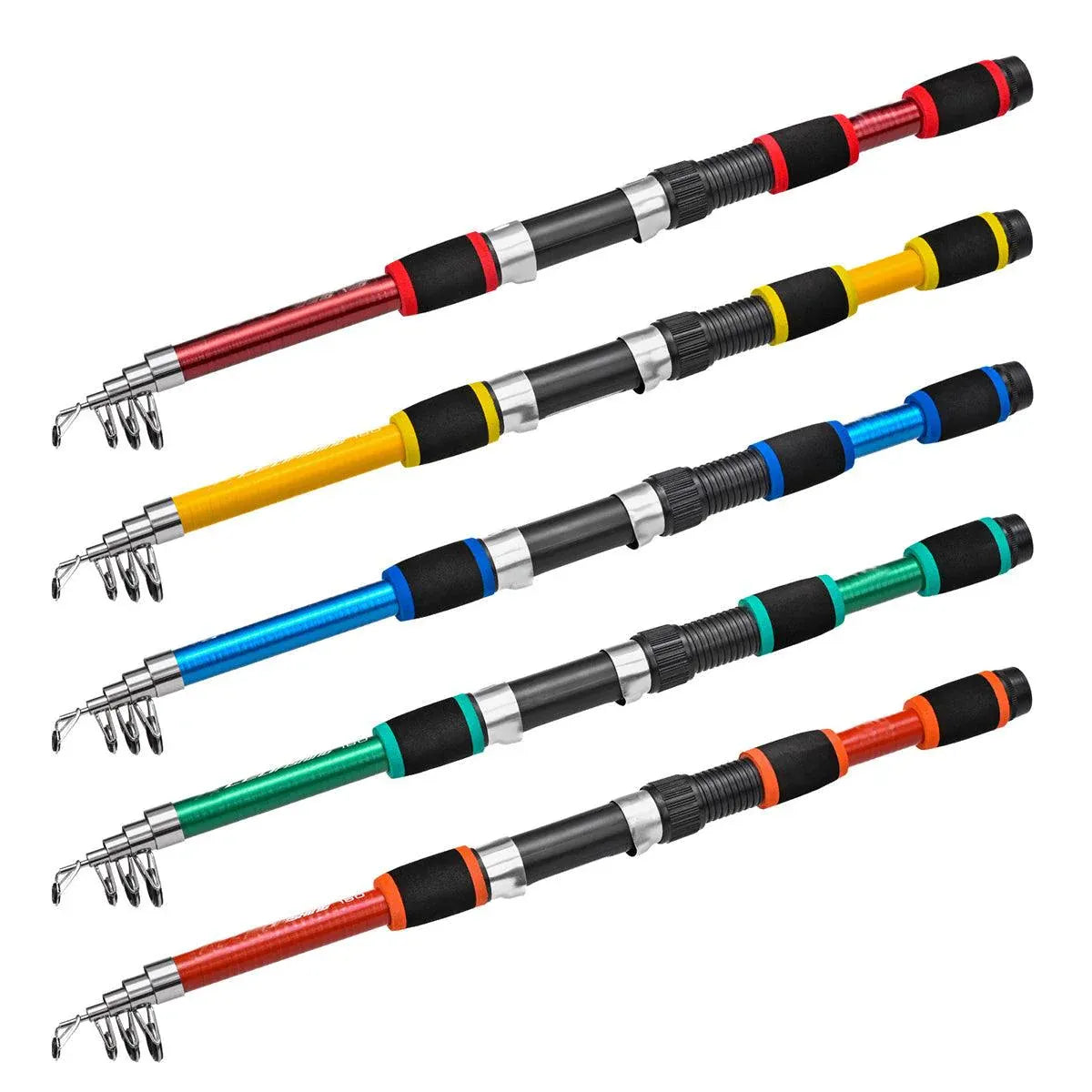 Telescopic Fishing Rod Lightweight Portable Sea Casting Rod Durable Glass Steel - Yellow V528-SHORT-FISH-ROD-YELLOW-441701