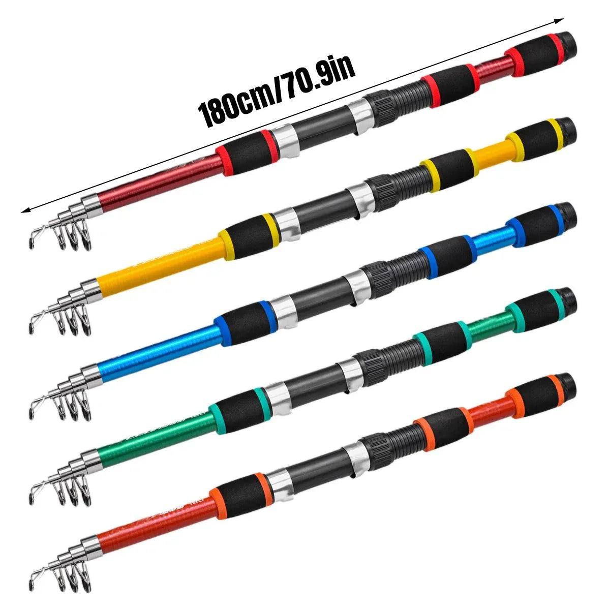 Telescopic Fishing Rod Lightweight Portable Sea Casting Rod Durable Glass Steel - Yellow V528-SHORT-FISH-ROD-YELLOW-441701