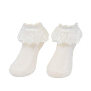 Lace Ruffle Frilly Short Socks for Girls Ankle Length M Size Fits 4-6 Years - Pink V528-SHORTSOCKS-PINK-M-448553