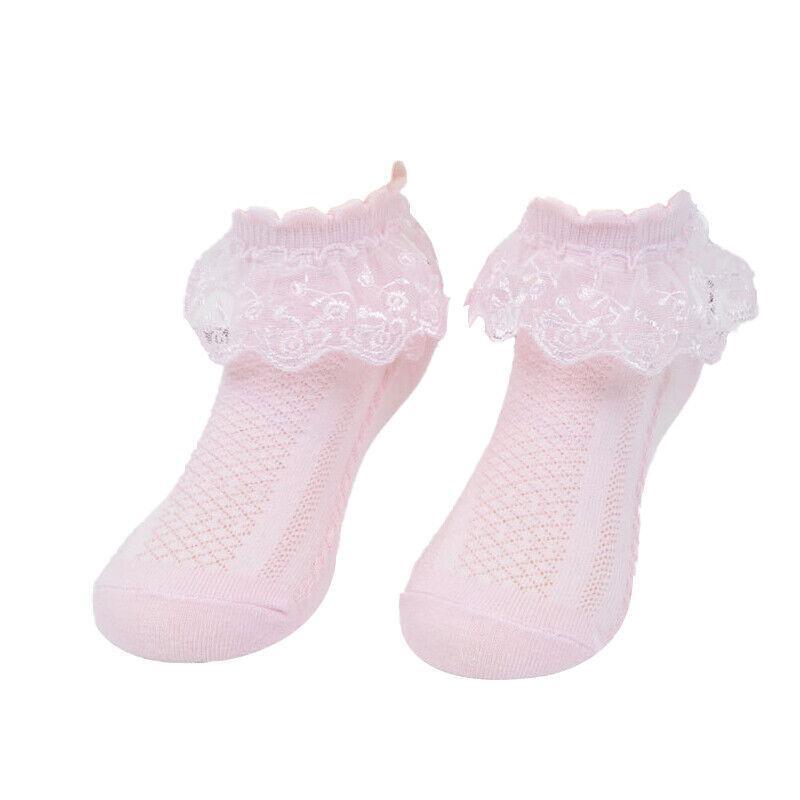 Lace Ruffle Frilly Short Socks for Girls Ankle Length M Size Fits 4-6 Years - Yellow V528-SHORTSOCKS-YELLOW-M-631394