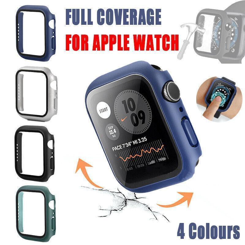 For Apple Watch iWatch Series SE 6 5 4 3 2 1 Case Full Glass Cover 38mm - Green V528-SHOUBIAO-38MM-GREEN-954811